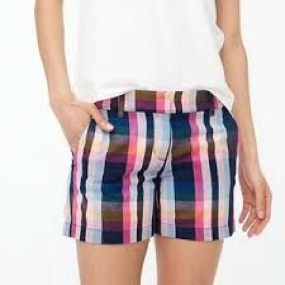 J. Crew Factory Multicolor Plaid Women Shorts